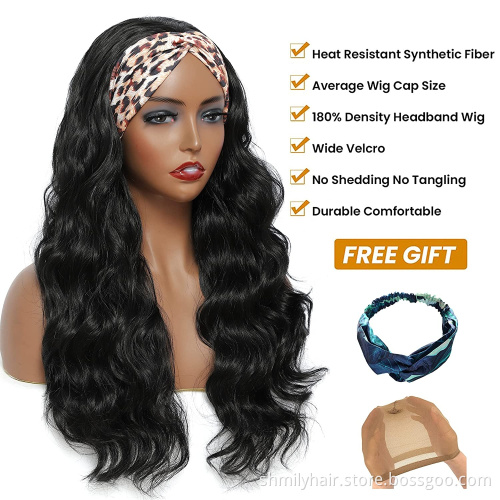 Shmily 100% Virgin Brazilian Headband Wigs,Cheap Wholesale Natural Human Hair Wigs For Black Women,None Lace Body Wave Wigs